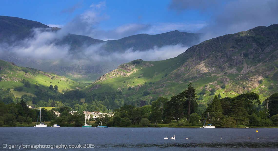 Coniston Water, Lake District, England. Coniston Water in the Lake District on a beautiful sunny day, which is rare for the Lake District as it is the wettest place in the UK. Geotagged,Summer,United Kingdom,consign water,lake district,landscape