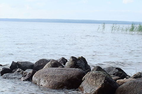 Of lakes eternal Water all around in the land of the lakes. Geotagged,Sweden