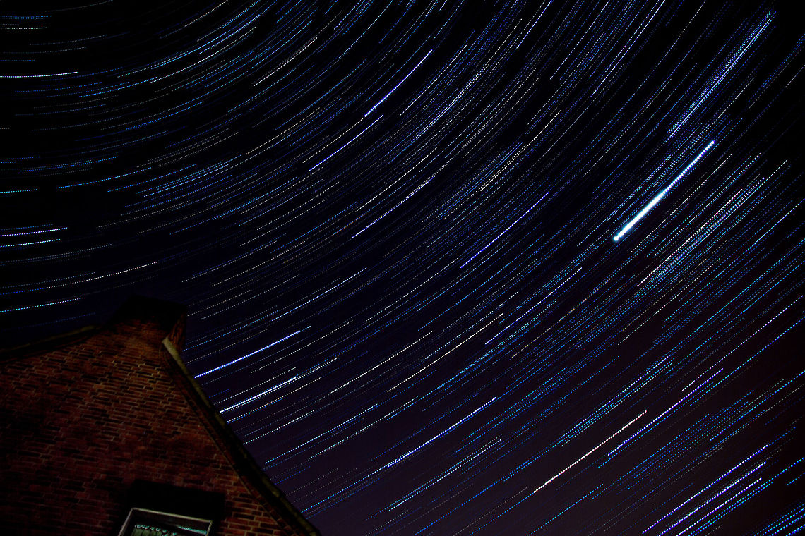 Trails of Erendil  A slow, electric trail - a shooting star<br />
unveils the cosmic hue of silent night<br />
renewing wishes - silver scimitar<br />
fulfilling dreams of everlasting light. Geotagged,The Netherlands,night,star,stars,startrail,trail