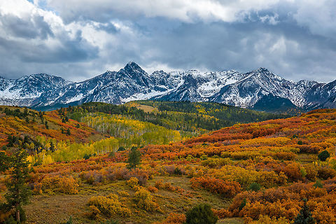 Colorado in Fall color Another view of the Colorado Rocky Mountains with fall colors in the foreground. colorado,colorado mountains,rocky mountains,snow peaks