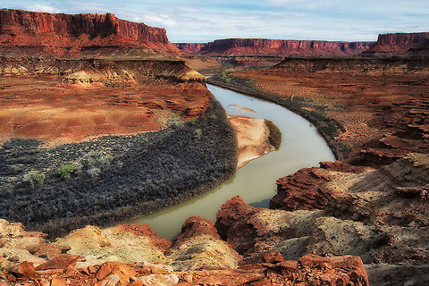 Canyon Lands Colorado Bend This image demonstrates the power of the Colorado river as it etched through several layers of rock, granite, and limestone over time. Canyon,canyon lands,colorado river,utah