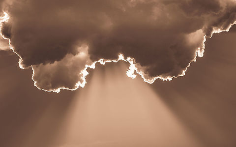 Ominous Cloud before a Desert Storm This cloud formed right before the sky opened up to bring in an afternoon monsoon over the Arizona desert. cloud,monsoon cloud,rays of light,storm