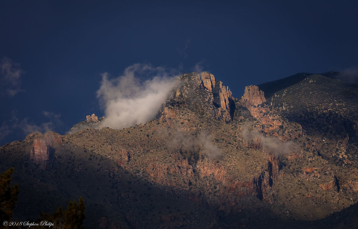 Southern Face Catalina Mountains Located on Tucson&#039;s north side, the rugged Santa Catalina Mountains in Coronado National Forest are Tucson&#039;s most prominent range with the highest average elevation. The highest point is Mt. Lemmon at 9,147 feet, noted as the southernmost ski destination in the United States. A trip from the Tucson valley to Mt. Lemmon takes you from 2,000 to about 9,000 feet, with scenery that resembles a trip from the Mexican to the Canadian border. Fall,Geotagged,United States