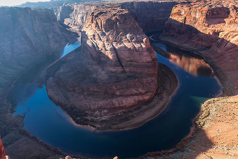 Horseshoe Bend, Page AZ This is a natural formation.  Horseshoe Bend is a horseshoe-shaped meander of the Colorado River located near the town of Page, Arizona, in the United States.  The cliff ledges that the pics are taken from are approximately 800 feet above the river. Fall,Geotagged,United States