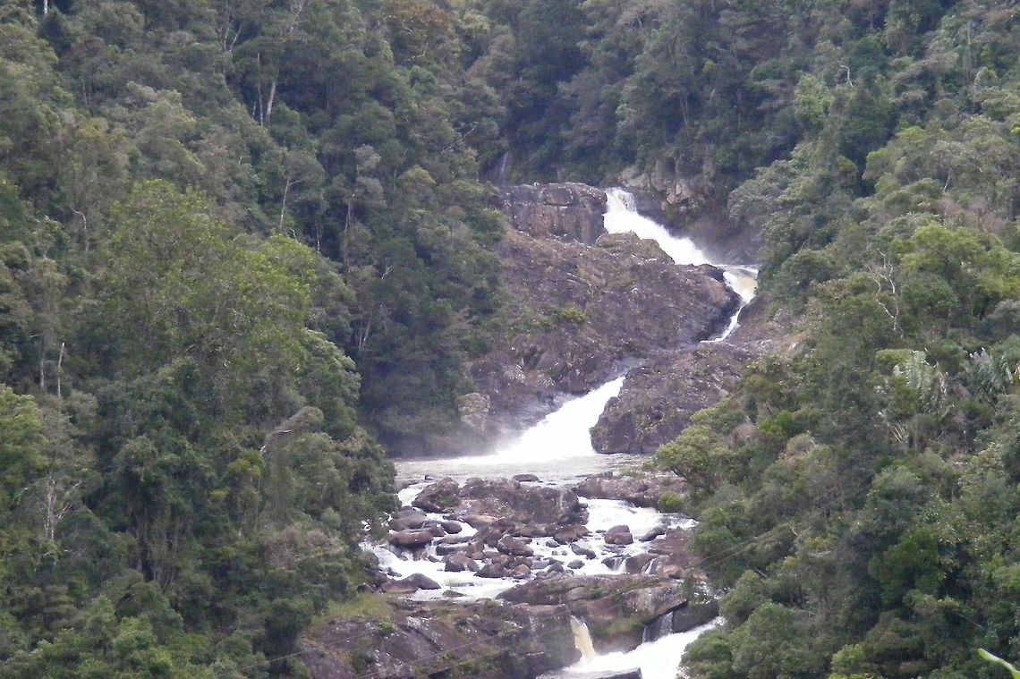 A beautiful waterfall Scene from the road to Ranomafana Geotagged,Madagascar Waterfall