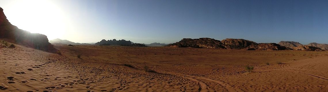 Wadi Rum Jordan Panorama THis is the famous Wadi Rum in Jordan where much of the story and film of Lawrence of Arabia takes place. It is a beautiful, magical place and you can spend the night in a luxury tent (or more simple if that is your thing) under almost unimaginable stars.  Desert,Geotagged,Jordan,Spring,Wadi Rum