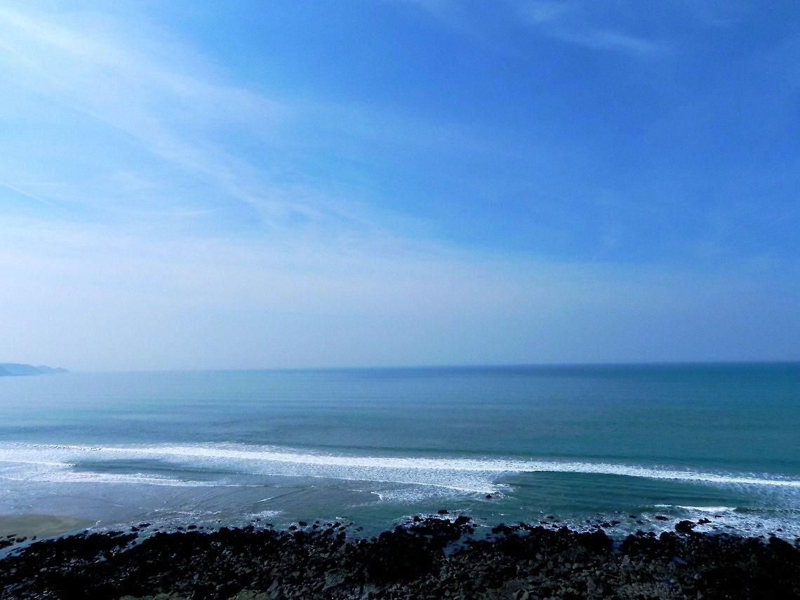 Atlantic This is off a cliff in Cornwall - incredibly blue! Landscapes,Oceans,Sea