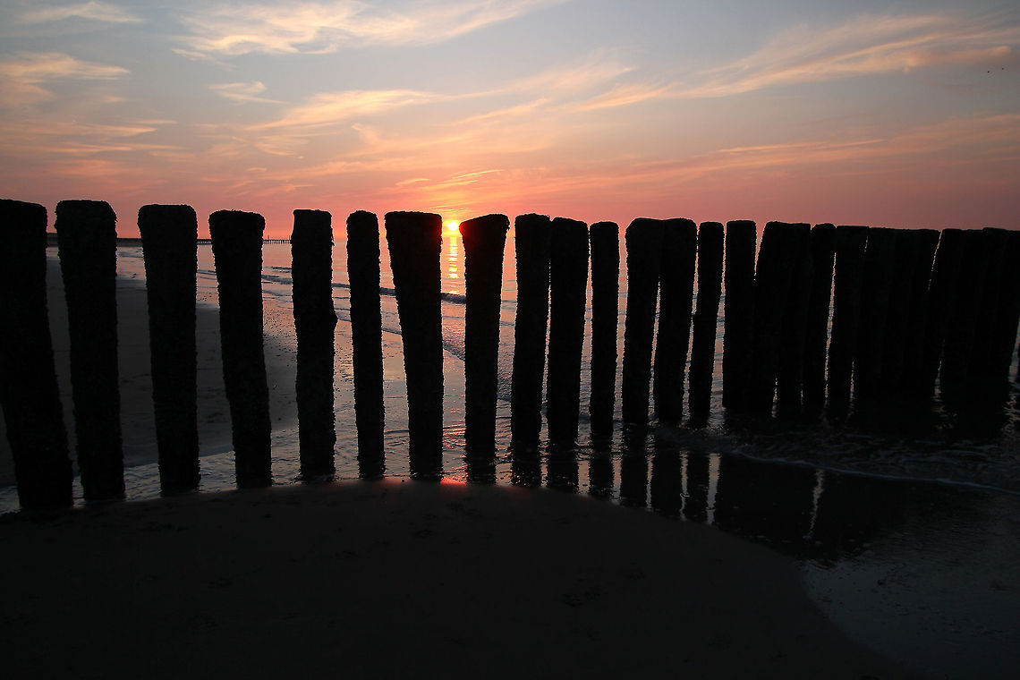 Sunset at the beach  Breskens,Geotagged,The Netherlands