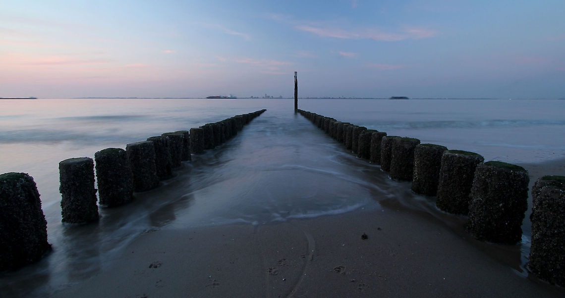 Groynes at Breskens  Geotagged,The Netherlands