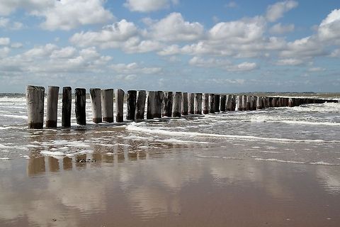 Groynes at the Dutch beach  Geotagged,The Netherlands