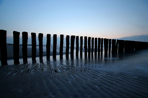 Beach of Breskens at sunset  Geotagged,The Netherlands