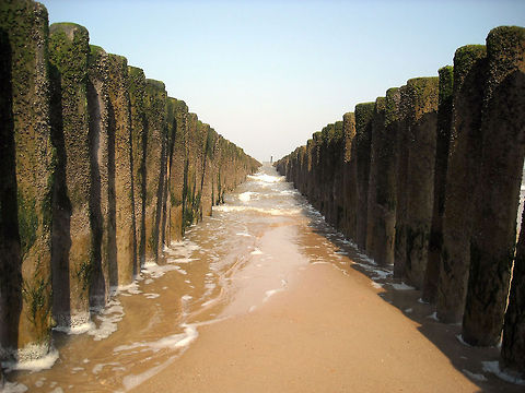 Groynes Breaking the waves Geotagged,The Netherlands