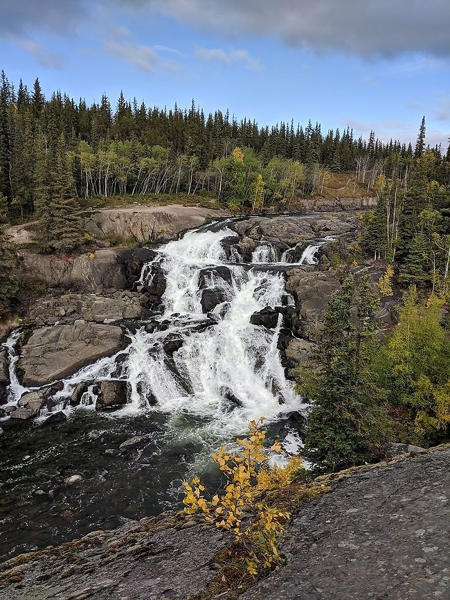 Cameron Falls The Cameron River had two locations of falls on it this was the larger of the two at Hidden Lake Territorial Park, Northwest Territories, Canada. Cameron River,Canada,Geotagged,Hidden Lake Territorial Park,Northwest Territories,Summer