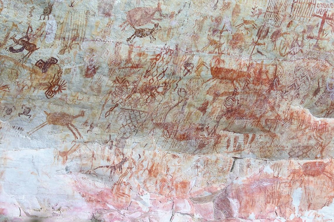 Nuevo Tolima 7 The wall paintings that were discovered over the past 10-12 years in this previously FARC controlled area. Ancient Wall Paintings,Colombia,San José del Guaviare