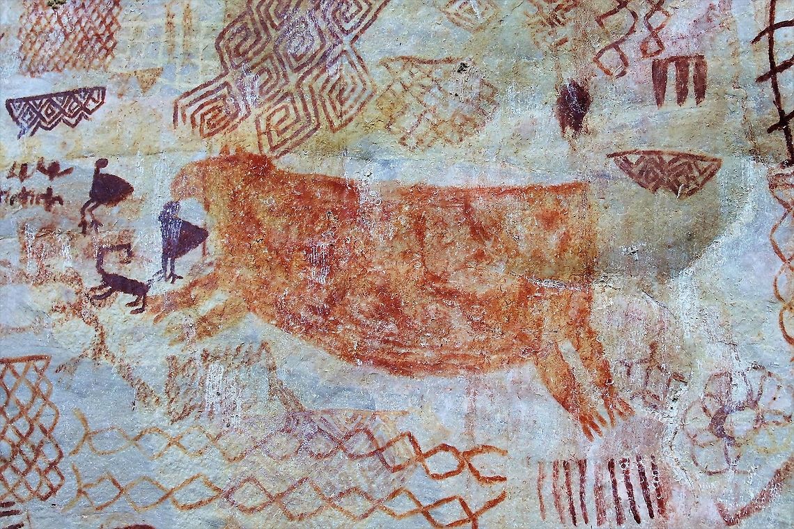 Nuevo Tolima 5 The wall paintings that were discovered over the past 10-12 years in this previously FARC controlled area. Ancient Wall Paintings,Colombia,San Jos&eacute; del Guaviare