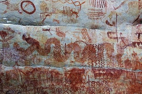 Nuevo Tolima 4 The wall paintings that were discovered over the past 10-12 years in this previously FARC controlled area. Ancient Wall Paintings,Colombia,San José del Guaviare