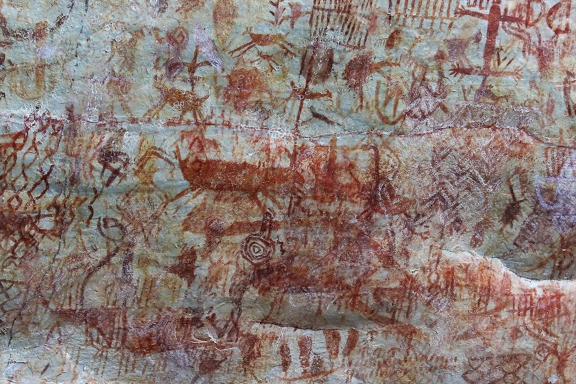 Nuevo Tolima 8 The wall paintings that were discovered over the past 10-12 years in this previously FARC controlled area. Ancient Wall Paintings,Colombia,San José del Guaviare