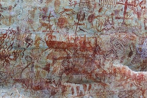 Nuevo Tolima 8 The wall paintings that were discovered over the past 10-12 years in this previously FARC controlled area. Ancient Wall Paintings,Colombia,San José del Guaviare