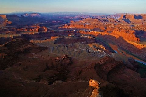 Dead Horse Point State Park, Utah - Wider View Sunrise from Dead Horse Point, overlooking the location for the ending of the film "Thelma and Louise".  Looking over the Colorado River about 40 minutes from Moab. Colorado River,Dead Horse Point,Utah