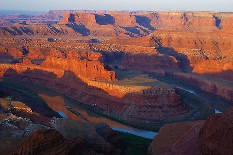 Sunrise, Dead Horse Point State Park, Utah Famous now as the "Grand Canyon" ending for Thelma and Louise.  Glorious views over the Colorado River from this state park close by Canyonlands National Park. Colorado River,Dead Horse Point,Utah