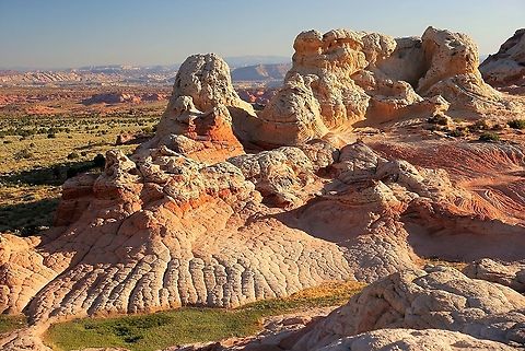 The Ice Cream Sundaes at White Pocket Magical colours and evidence of the thunderstorms as some new grass appears Arizona,Vermilion Cliffs,White Pocket