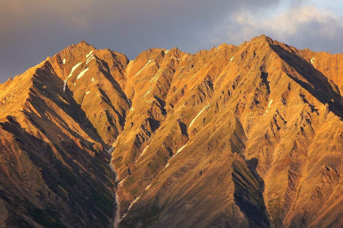 Sunset behind Kennecott, Wrangell St Elias Late sun Alaska,Wrangell St Elias National Park & Preserve