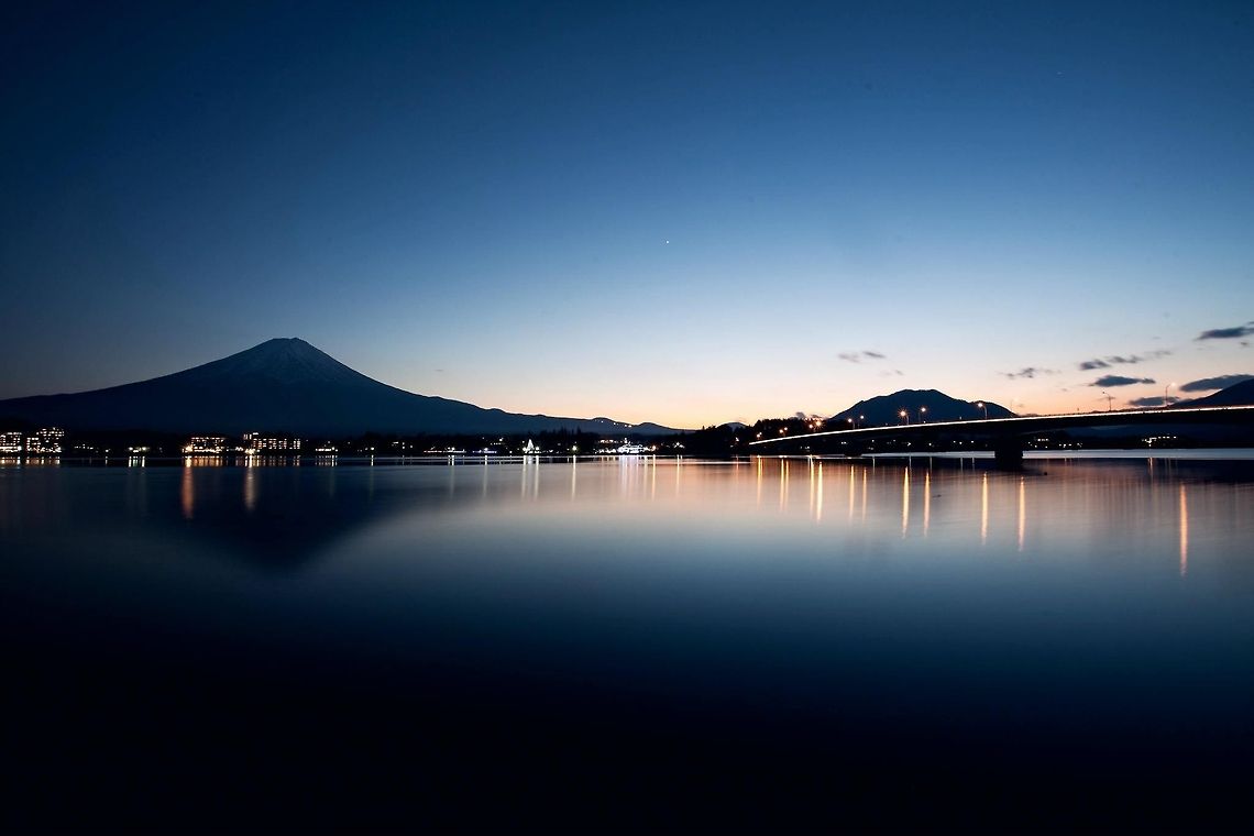 Night view of Mount Fuji from Kawaguchiko Twenty second exposure of Mount Fuji from Lake Kawaguchi - Japan Geotagged,Japan,fuji,japan,lake,mountain,night