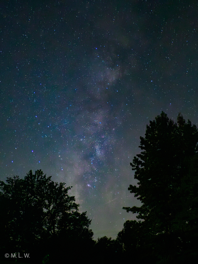 Milky Way 10/22/2024 Milky Way image on Oct. 22, 2024 @ 08:04PM. I don&#039;t have a good lens for shooting the night sky, so this is shot with my Canon 18-55mm f3.5 lens with an adapter on my OM1-MarkII body. <br />
10 sec. exposure, f3.5, ISO 6400  Aquila,Fall,Geotagged,Milky Way,Sagittarius,Scutom,United States,astronomy,astrophotography,constellations,night sky,stars