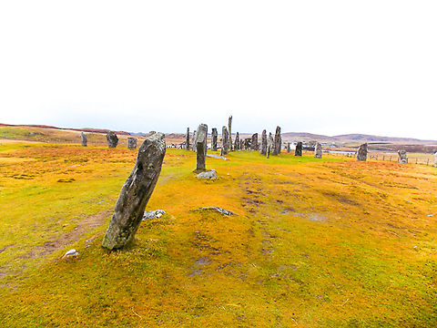 Callanish - Callanais Stones - Isle of Lewis The Callanish Stones are an arrangement of standing stones placed in a cruciform pattern with a central stone circle. They were erected in the late Neolithic era Callanais,Callanish,Geotagged,Isle of Lewis,Summer,United Kingdom