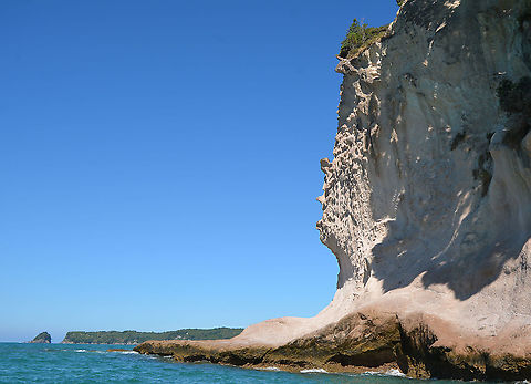 Sea Cliff at Hahei Hahei is a small settlement in Mercury Bay on the eastern side of the Coromandel Peninsula in New Zealand. It is near Cathedral Cove. This sea cliff seen from the water is just before the cove. Geotagged,Hahei New Zealand,New Zealand,Sea Cliff,Summer
