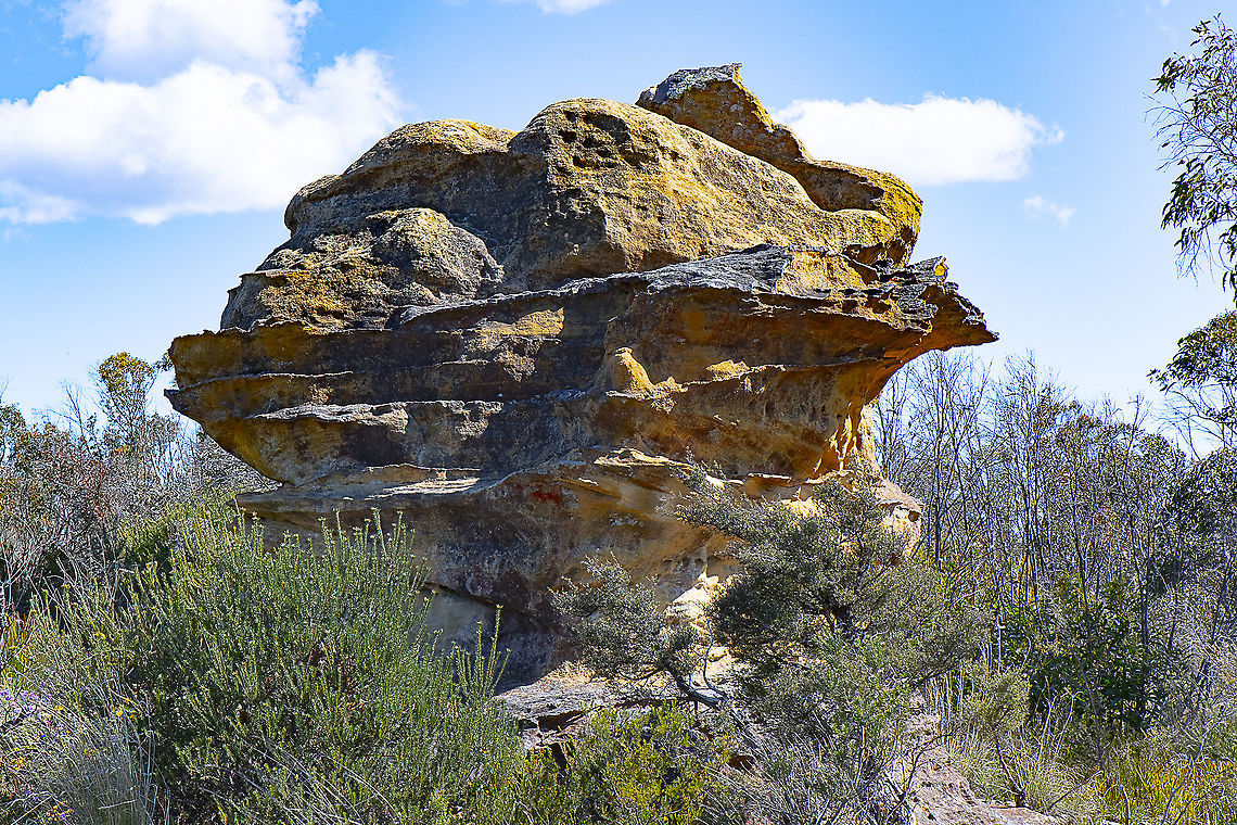 Magnificent Monolith surrounded by heathland  Australia,Geotagged,Spring