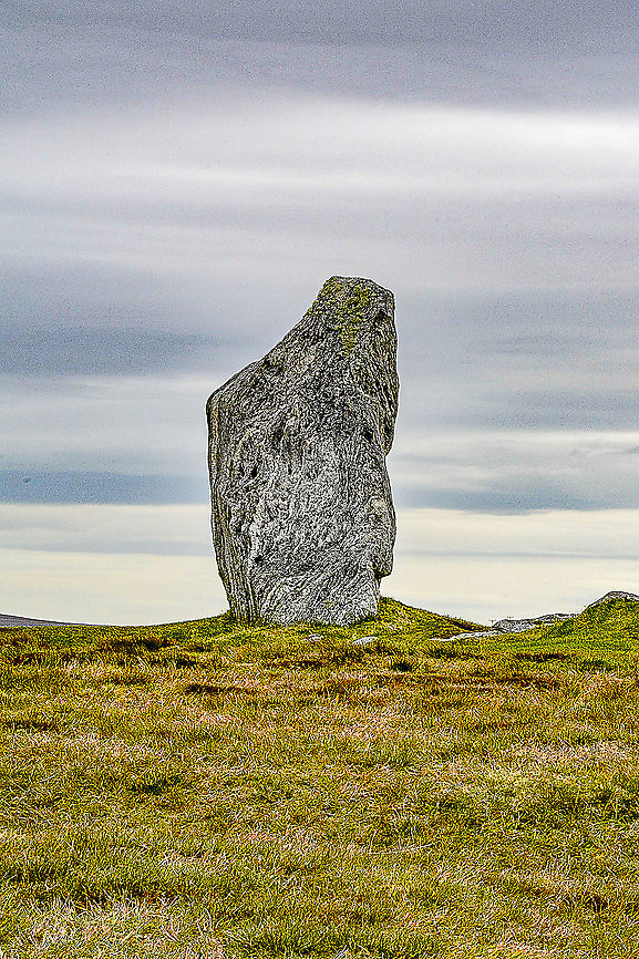 A Calanais Stone (callanish) One of the many stones  Fall,Geotagged,United Kingdom