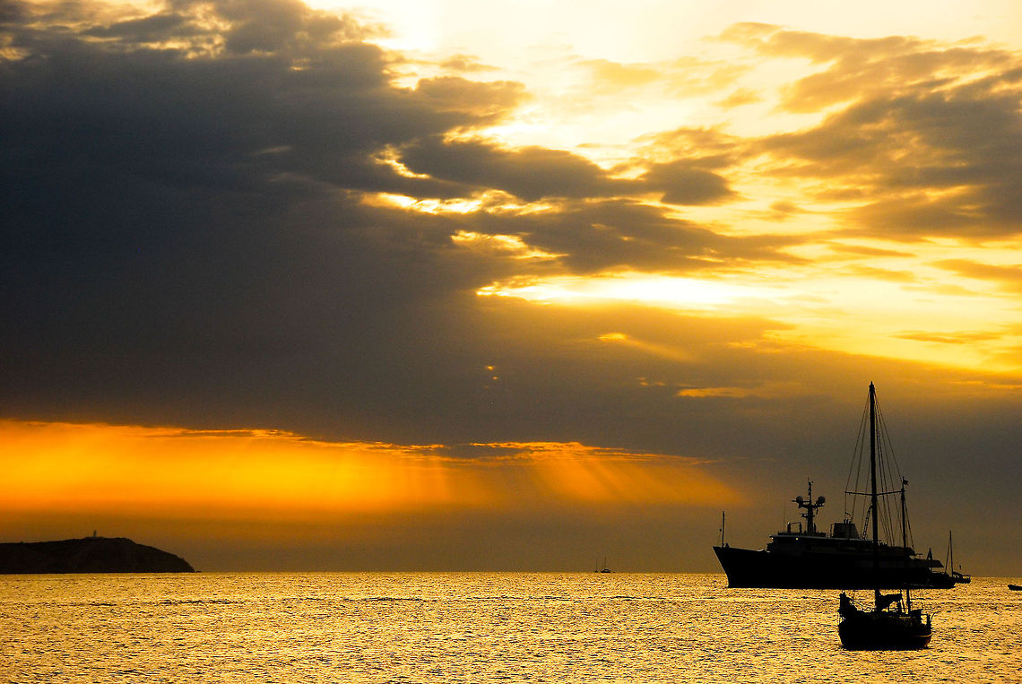 Ibiza sunset  Geotagged,beach,boats,ibiza,sunset