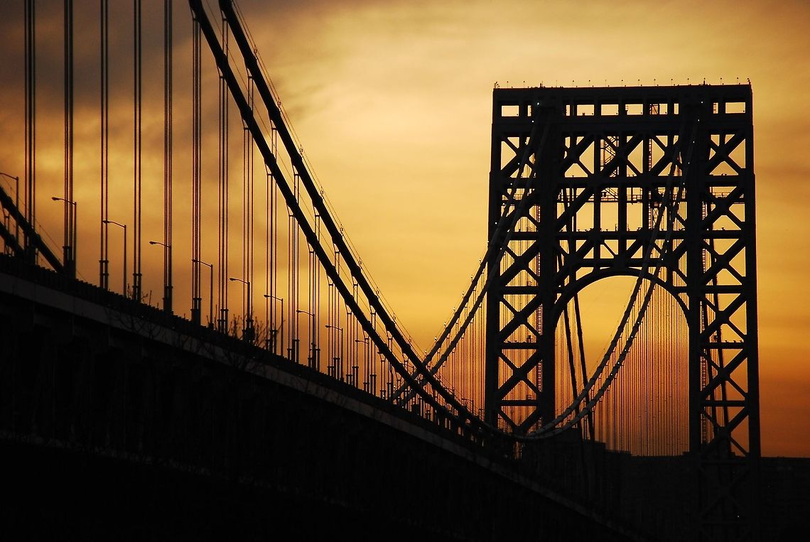 GWB  Bridge,George Washington Brigde,Geotagged,United States,sunset