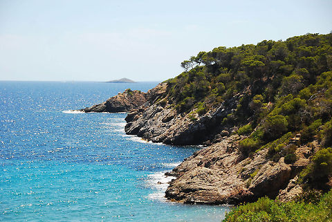 Blue water at Ibiza.  Geotagged