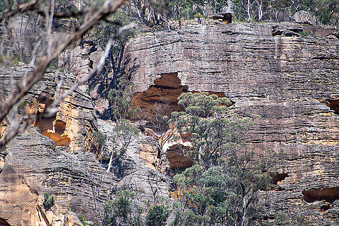 Some of the numerous caves in Wolgan Valley  Australia,Fall,Geotagged