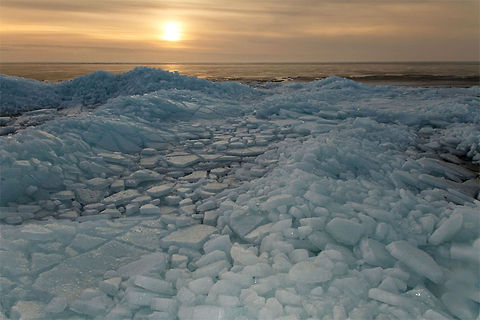 zonsondergang ijs  drift ice,dusk,ice,sunset,winter