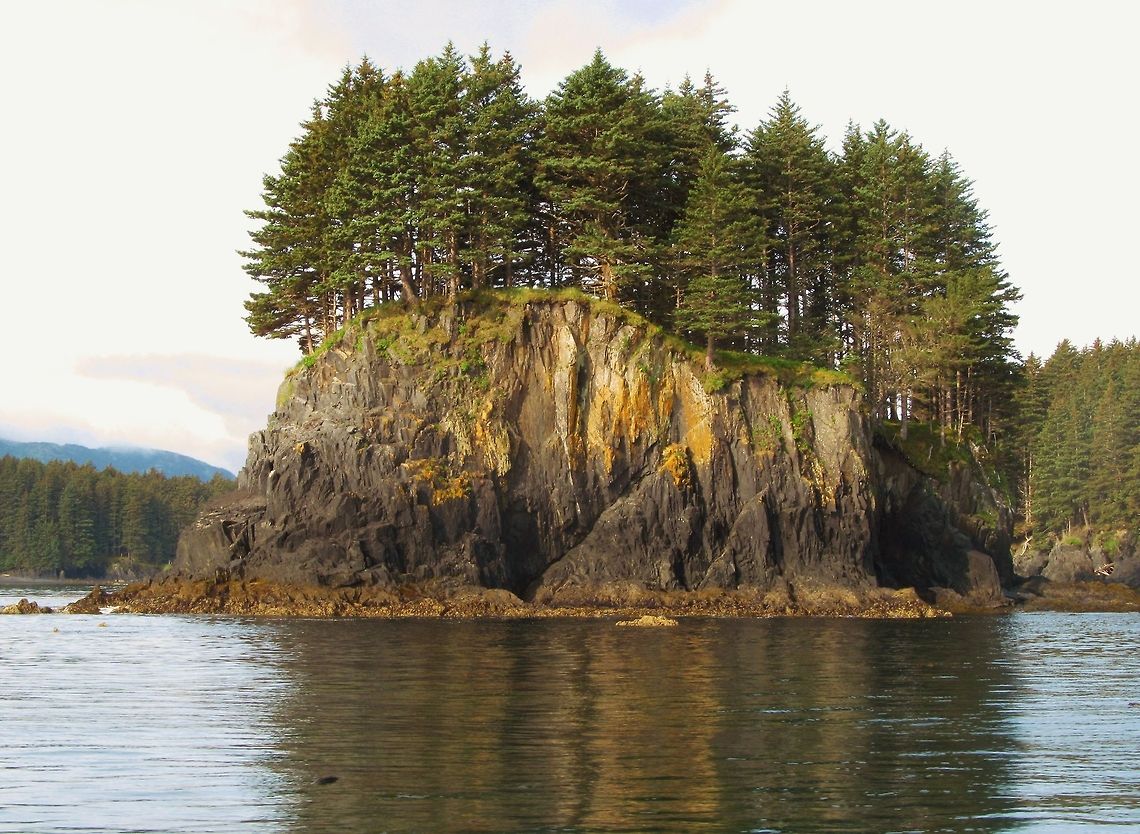Tiny Spruce Island Alaska lake