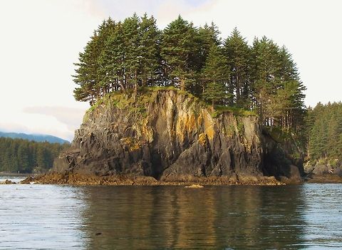 Tiny Spruce Island Alaska lake