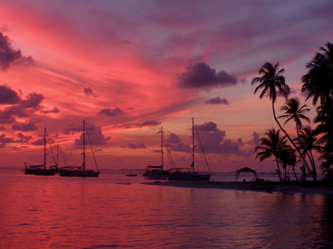 Picture Perfect San Blas Islands, Panama Boats,Landscape,Sail,Sky,Sunset