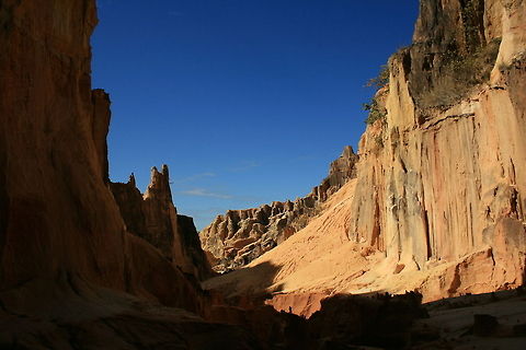 Sandstone canyon Massive canyon within the Ankaranfantsika National Park in Madagascar.  Geotagged,Madagascar,canyons