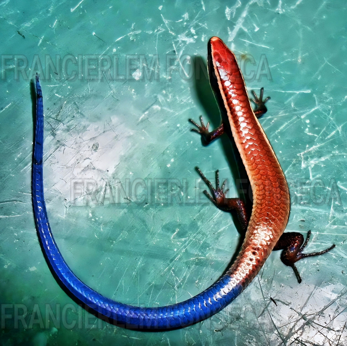 Micrablepharus maximiliani  Blue,Gymnophthalmidae,Lizard,Micrablepharus maximiliani