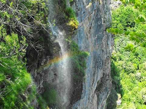 Rainbow over the waterfall Skaklia Waterfall Bulgaria,Geotagged,Waterfall