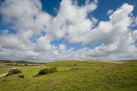 Landscape England A typical english landscape of lush green fields and a blue yet cloudy sky. England,Landscapes