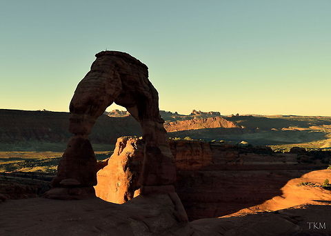 Delicate Arch at Sunrise Delicate Arch is the most well known arch in Arches National Park, and one of the most famous arches in the world. It stands 65 feet tall and is well worth the hike to see it up close.  Arches National Park,Geotagged,United States,Utah,landscapes