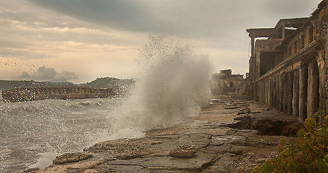 Sea wave hitting the shore  Landscapes,Sea,Waves