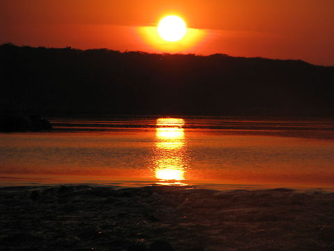 Sunset at the banks of River Krishna  Geotagged,India