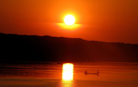 Sunset at the banks of River Krishna  Geotagged,India