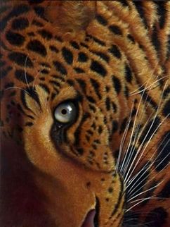 Leopard Old painting inks on wood board, 2003 Africa,Big Cats,Leopard,Mammalia,Panthera pardus,art