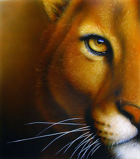 Mountain Lion Painting A mysterious, yet photo realistic ink painting of a cougar, or mountain lion, 12x14 Inks on illustration board, 2011 Big Cats,Cougar,Puma concolor,art